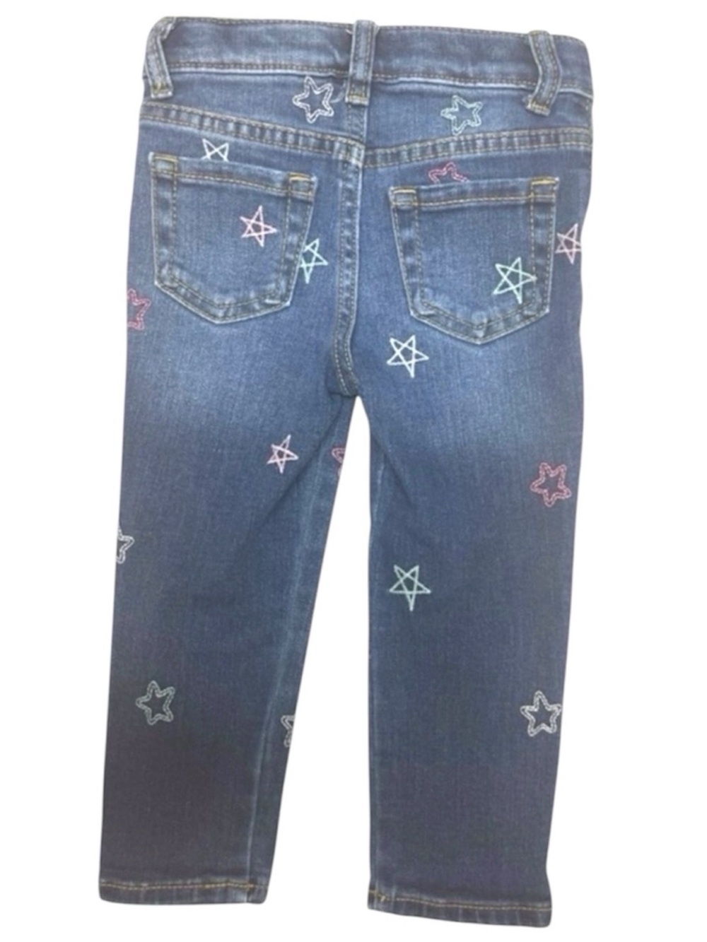 Cat & Jack Girls 18M Star Embroidered Stretch Girlfriend Jeans - Picture 3 of 6